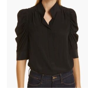 Frame Gillian Puff Sleeve Silk Blouse - SM - NWT